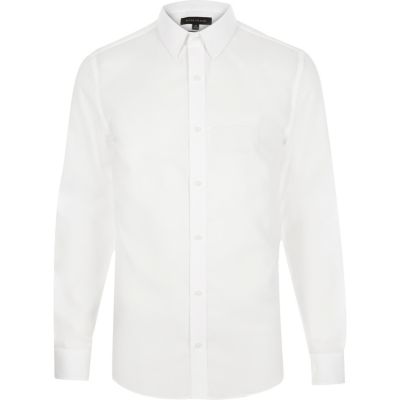 White point collar slim fit shirt